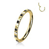 Titanium Ring Pyramid Cut Zirconia Clicker