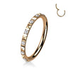 Titanium Ring Pyramid Cut Zirconia Clicker