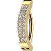 Titanium Ring double line zirconia Clicker