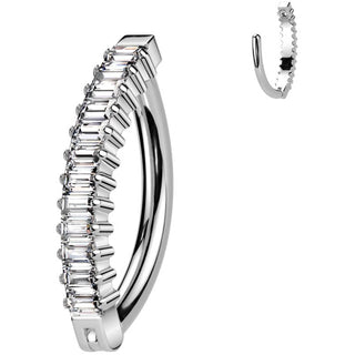 Titane Piercing Nombril zircone coupe de la baguette