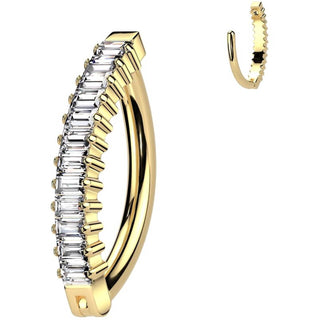 Titane Piercing Nombril zircone coupe de la baguette