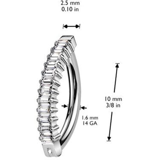 Titane Piercing Nombril zircone coupe de la baguette