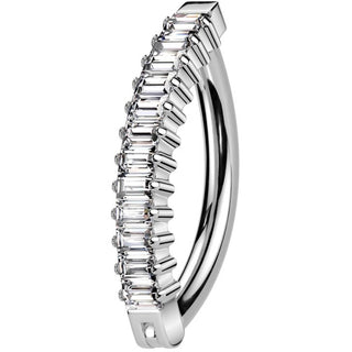 Titane Piercing Nombril zircone coupe de la baguette