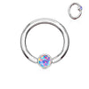 Ring Ball Flat Zirconia Silver Captive Bead