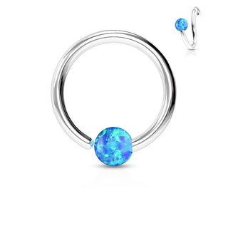 Ring Ball Opal Silver Bendable