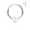 Ring Ball Opal Silver Bendable