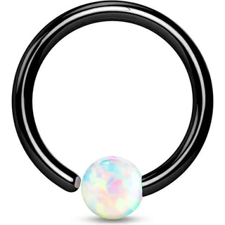 Ring Ball Opal Black Bendable