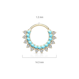 Ring Turquoise Zirconia Bendable