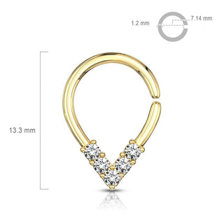 Ring Chavron 5 Zirconia Bendable