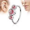Anello Piercing Argento con 3 zirconi Pieghevole
