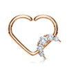 Anello Piercing  Cuore con luna di zirconi Pieghevole