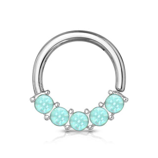 Anello Piercing 5 pietre sintentiche brillanti Pieghevole