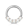 Anello Piercing 5 pietre sintentiche brillanti Pieghevole
