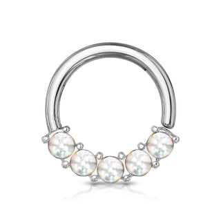 Anello Piercing 5 pietre sintentiche brillanti Pieghevole