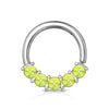 Anello Piercing 5 pietre sintentiche brillanti Pieghevole