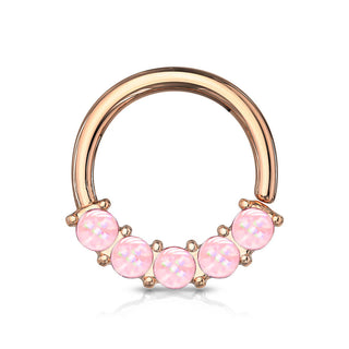 Anello Piercing 5 pietre sintentiche brillanti Pieghevole