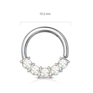 Anello Piercing 5 pietre sintentiche brillanti Pieghevole