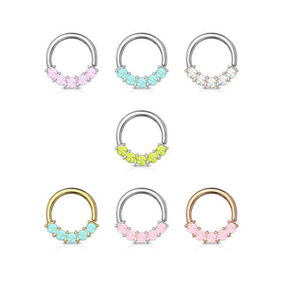 Anello Piercing 5 pietre sintentiche brillanti Pieghevole
