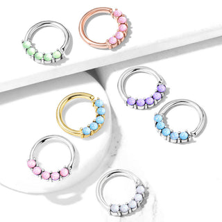 Anello Piercing 5 pietre sintentiche brillanti Pieghevole