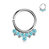Anello Piercing 7 cilindri con zircone Pieghevole