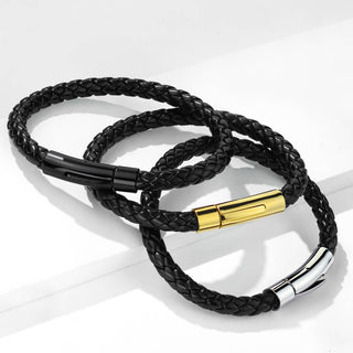 Black Braided Silver Claps