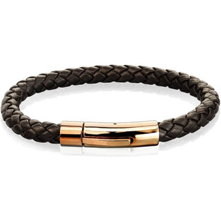 Intrecciato marrone e oro rosa