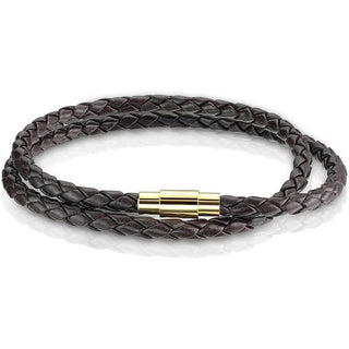 Double Row Brown Braided Gold Claps Magnet
