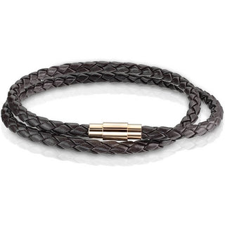 Double Row Brown Braided Roségold Claps Magnet