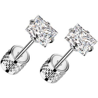 Bouton d'Oreille zircone carrée