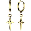 Earring solid star cross dangle 1 pair