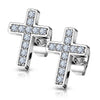 Bouton d'Oreille Croix Zirconia
