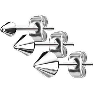 Stud Earring 316L Earring Studs Cone Spike 1 Pair
