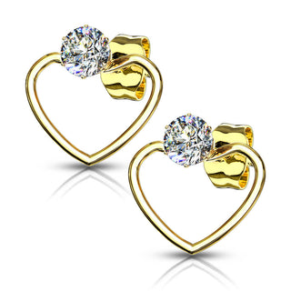 Bouton d'Oreille Coeur Zircone