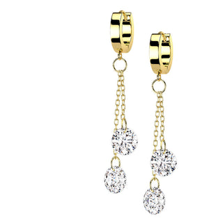 Round Zirconia dangle Clicker