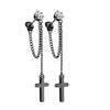 Bouton d'Oreille Pendentif Chaîne Croix