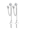 Bouton d'Oreille Pendentif Chaîne Croix