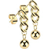 Stud Earring 316L Stud Earrings Chain Link Ball Dangle 1 Pair