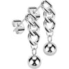 Stud Earring 316L Stud Earrings Chain Link Ball Dangle 1 Pair