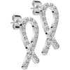 Stud Earring Ribbon Zirconia