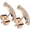 Stud Earring Curved Zirconia
