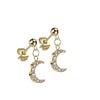 Bouton d'Oreille Pendentif Zircone Lune