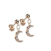 Bouton d'Oreille Pendentif Zircone Lune