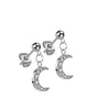Bouton d'Oreille Pendentif Zircone Lune