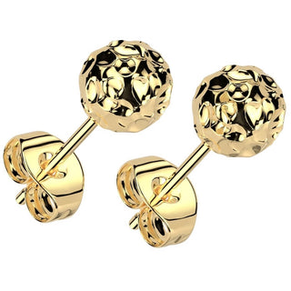Stud Earring hammered ball
