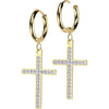 Earring cross zirconia dangle