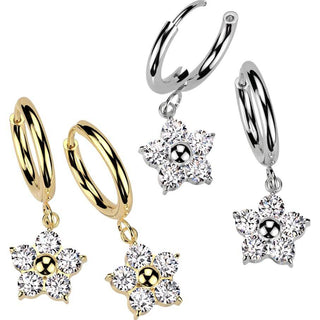 Fiore zirconi pendente