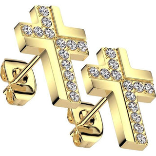 Earring cross zirconia
