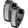Earring 316L Clear Crystal Paved Triangle Shape Hoop Huggie Earrings 1 Pair Clicker