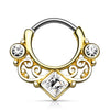 Piercing Septum  Clicker con zircone quadrato Clicker