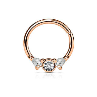 Anello Piercing Zirconi Pieghevole